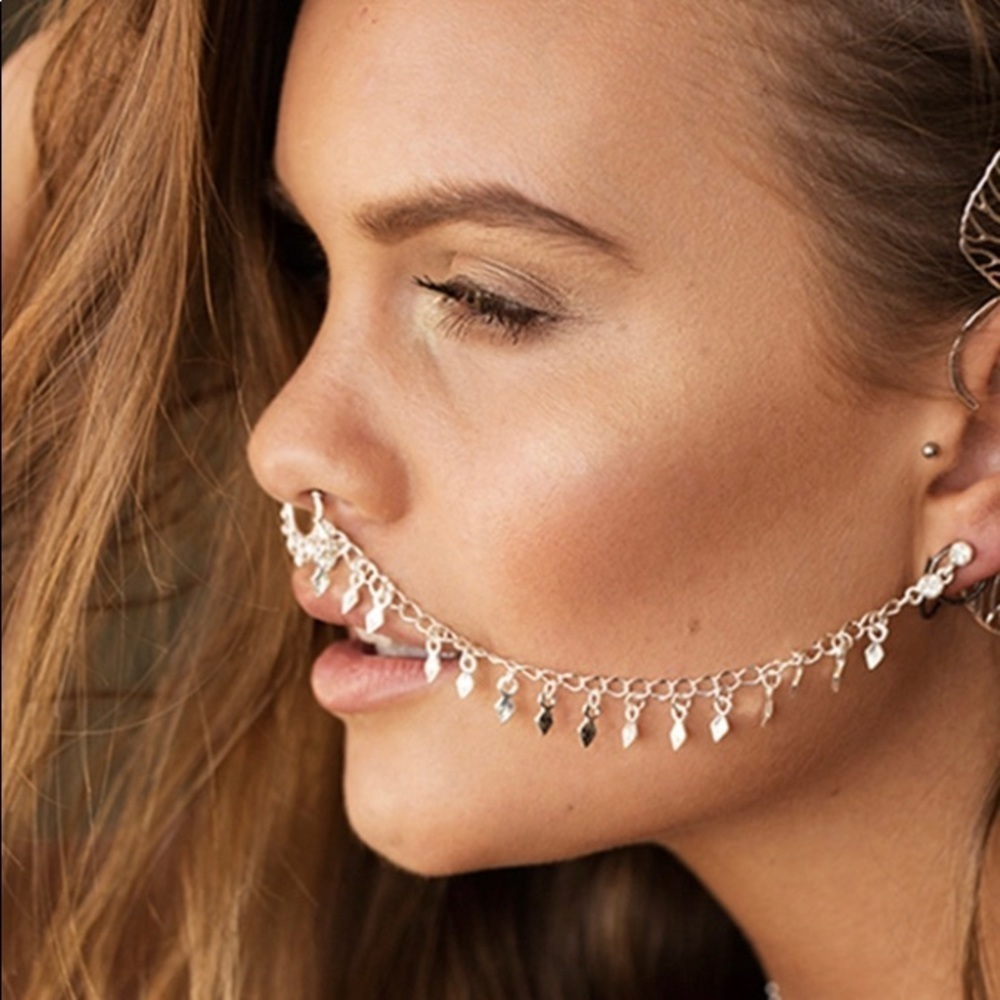 Bohemian Long Chain Fake Noise and Earring